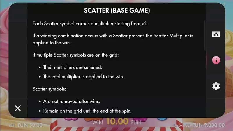 Sugar Wins - Scatter mit Multiplikator